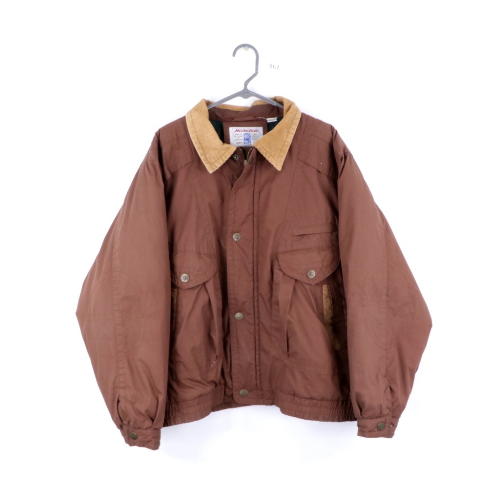 80s Streetwear Mens Large Puffer Jacket Brown